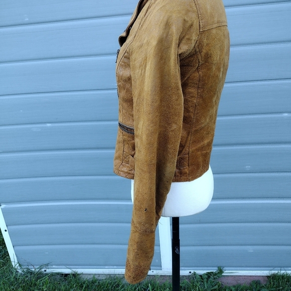 Vintage Women’s Leather Levi’s Motorcycle Jacket Size XS FLAWS See All Pics - Picture 2 of 16
